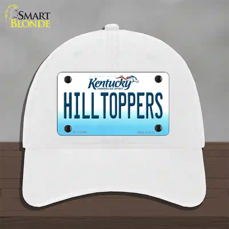 Hilltoppers Novelty License Plate Hat Tag Unconstructed Cotton / White