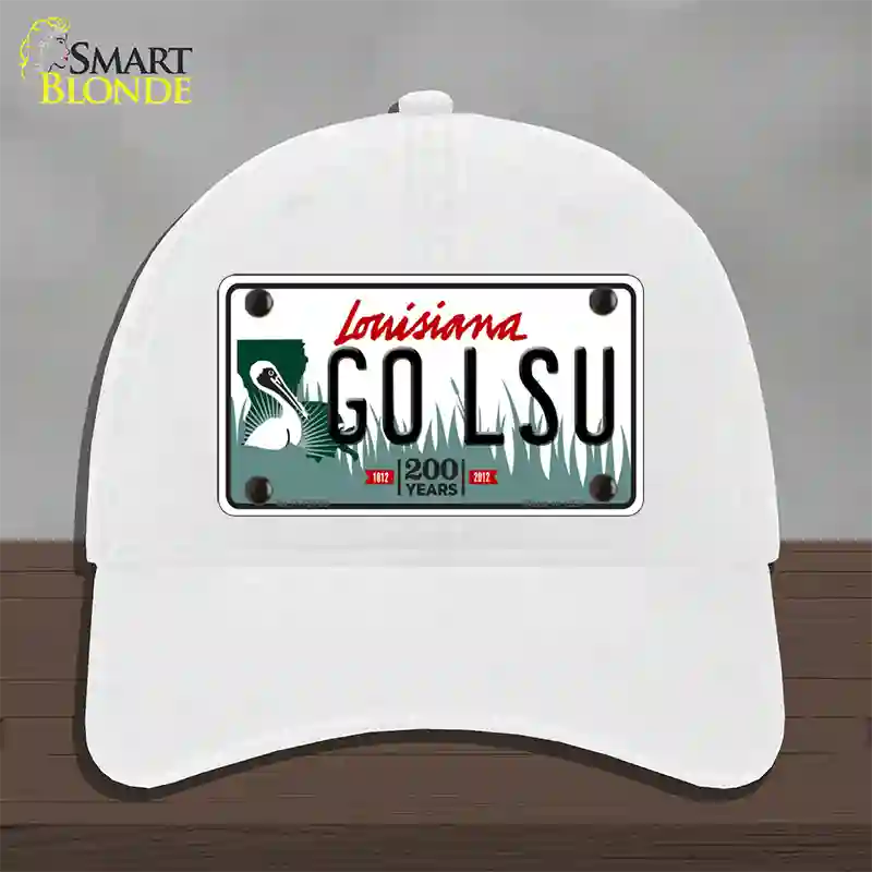 Go LSU Novelty License Plate Hat Tag Unconstructed Cotton / White