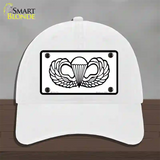 Parachute Badge Novelty License Plate Hat Unconstructed Cotton / White