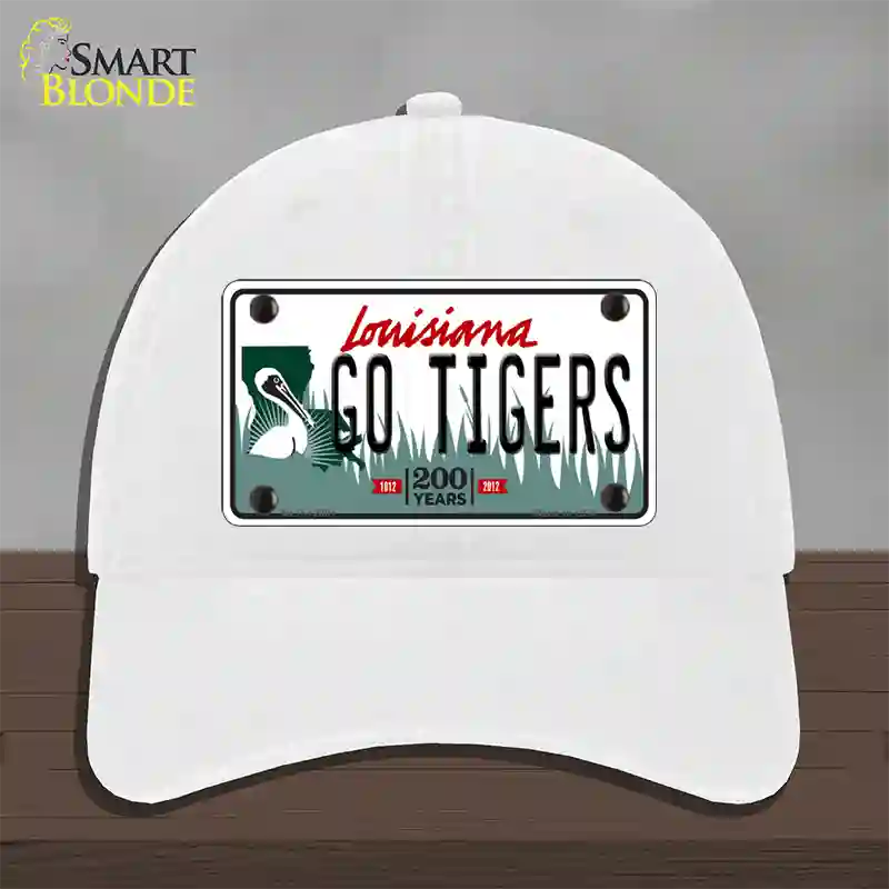 Louisiana Go Tigers Novelty License Plate Hat Tag Unconstructed Cotton / White