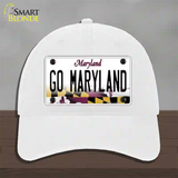 Go Maryland Novelty License Plate Hat Tag Unconstructed Cotton / White