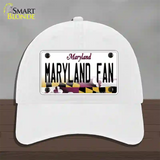 Maryland Fan Novelty License Plate Hat Tag Unconstructed Cotton / White