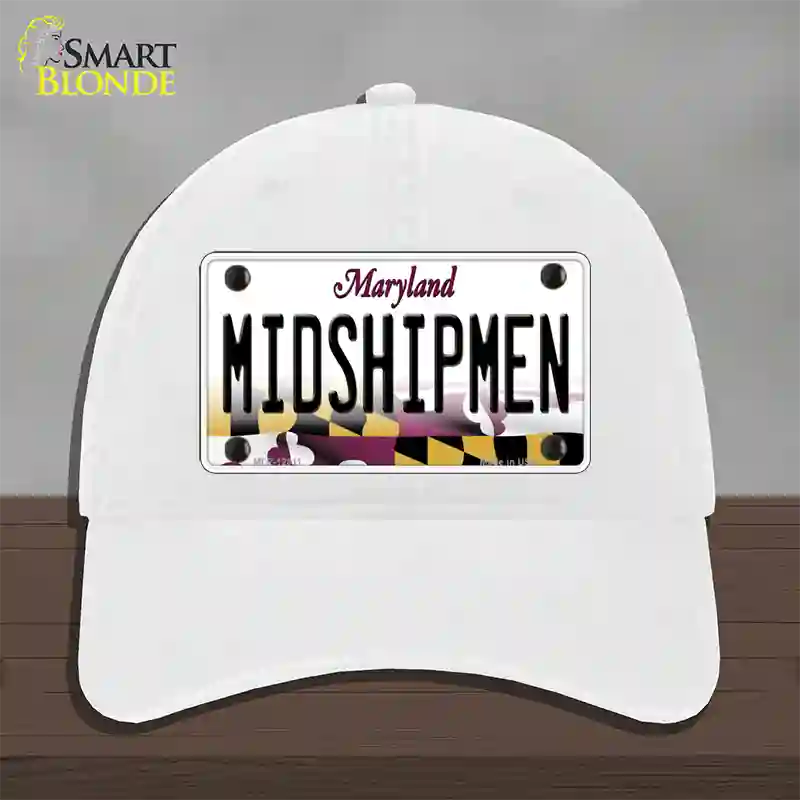 Midshipmen Novelty License Plate Hat Tag Unconstructed Cotton / White