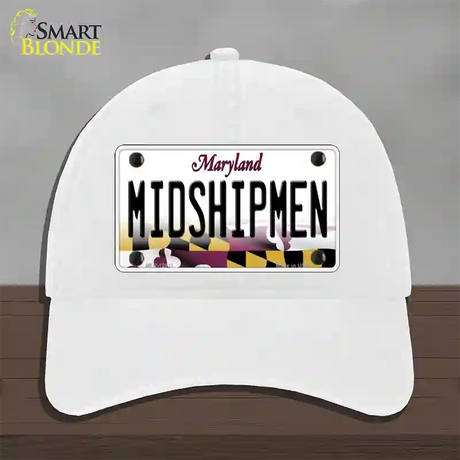 Midshipmen Novelty License Plate Hat Tag Unconstructed Cotton / White