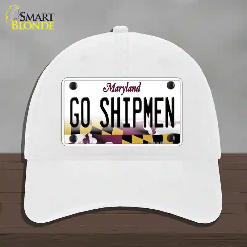 Go Shipmen Novelty License Plate Hat Tag Unconstructed Cotton / White