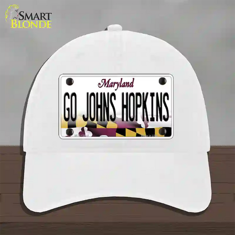 Go Johns Hopkins Novelty License Plate Hat Unconstructed Cotton / White