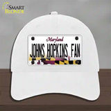 Johns Hopkins Fan Novelty License Plate Hat Unconstructed Cotton / White