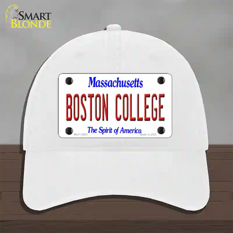 Boston College Novelty License Plate Hat Unconstructed Cotton / White