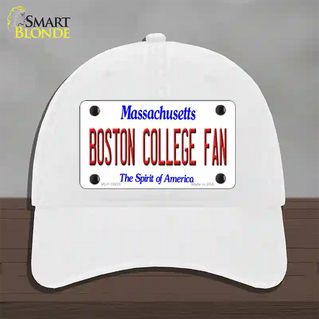 Boston College Fan Novelty License Plate Hat Unconstructed Cotton / White