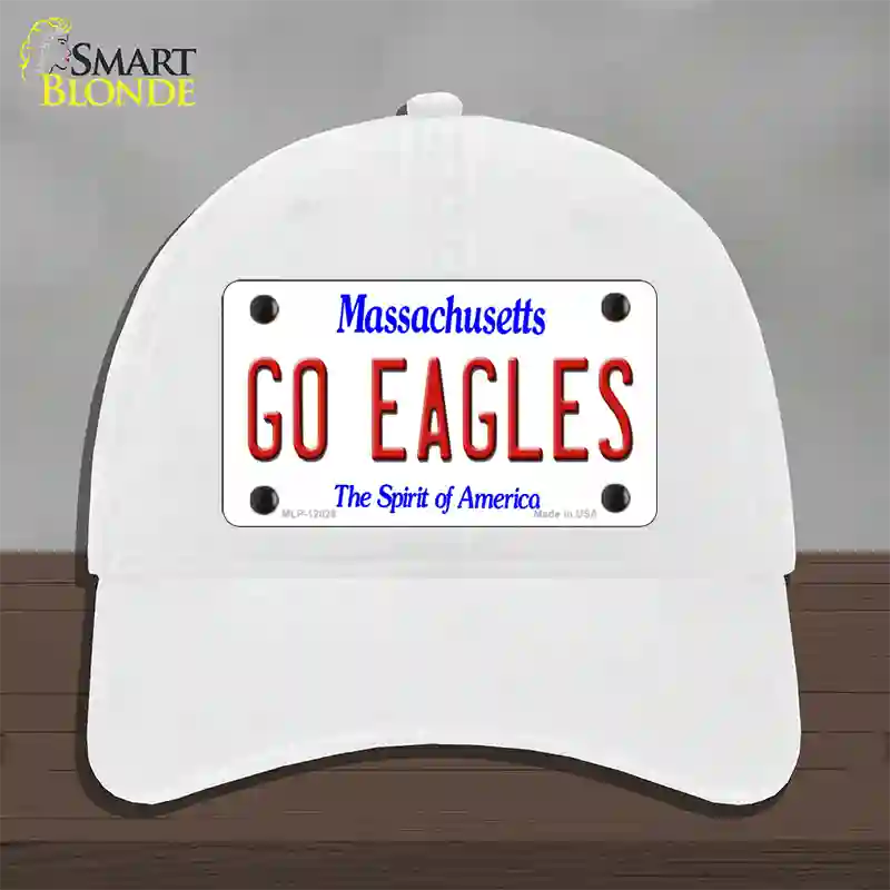 Go Eagles Novelty License Plate Hat Unconstructed Cotton / White