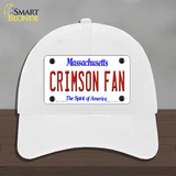 Crimson Fan Novelty License Plate Hat Unconstructed Cotton / White