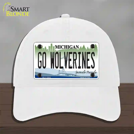 Go Wolverines Novelty License Plate Hat Unconstructed Cotton / White