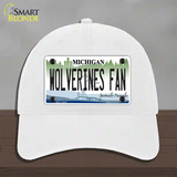 Wolverines Fan Novelty License Plate Hat Unconstructed Cotton / White