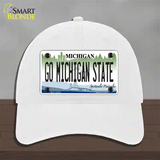 Go Michigan State Novelty License Plate Hat Unconstructed Cotton / White