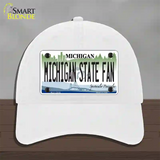 Michigan State Fan Novelty License Plate Hat Unconstructed Cotton / White