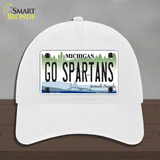 Go Spartans Novelty License Plate Hat Unconstructed Cotton / White