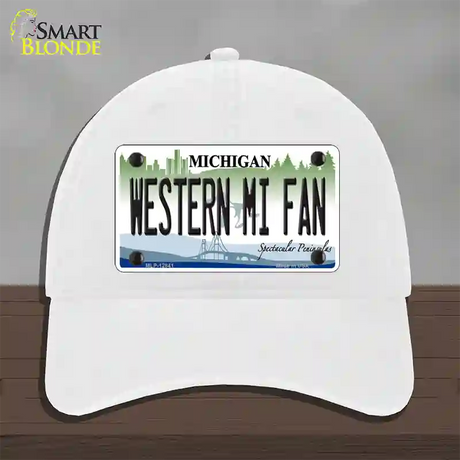 Western Michigan Fan Novelty License Plate Hat Unconstructed Cotton / White