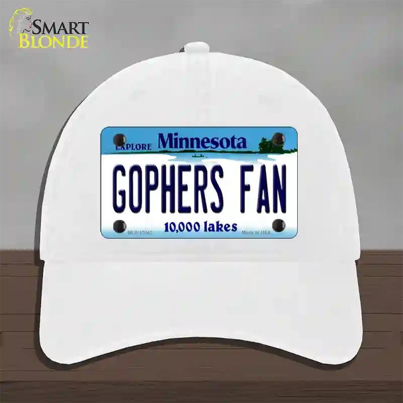 Gophers Fan Novelty License Plate Hat Unconstructed Cotton / White