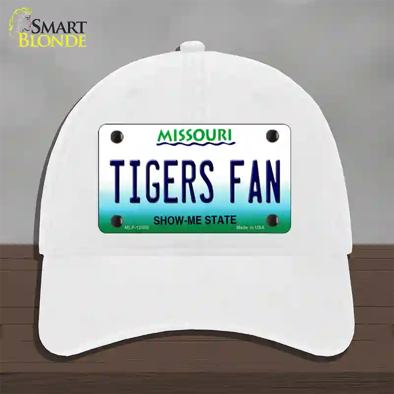 Tigers Fan Missouri Novelty License Plate Hat Unconstructed Cotton / White