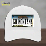 Go Montana Novelty License Plate Hat Unconstructed Cotton / White