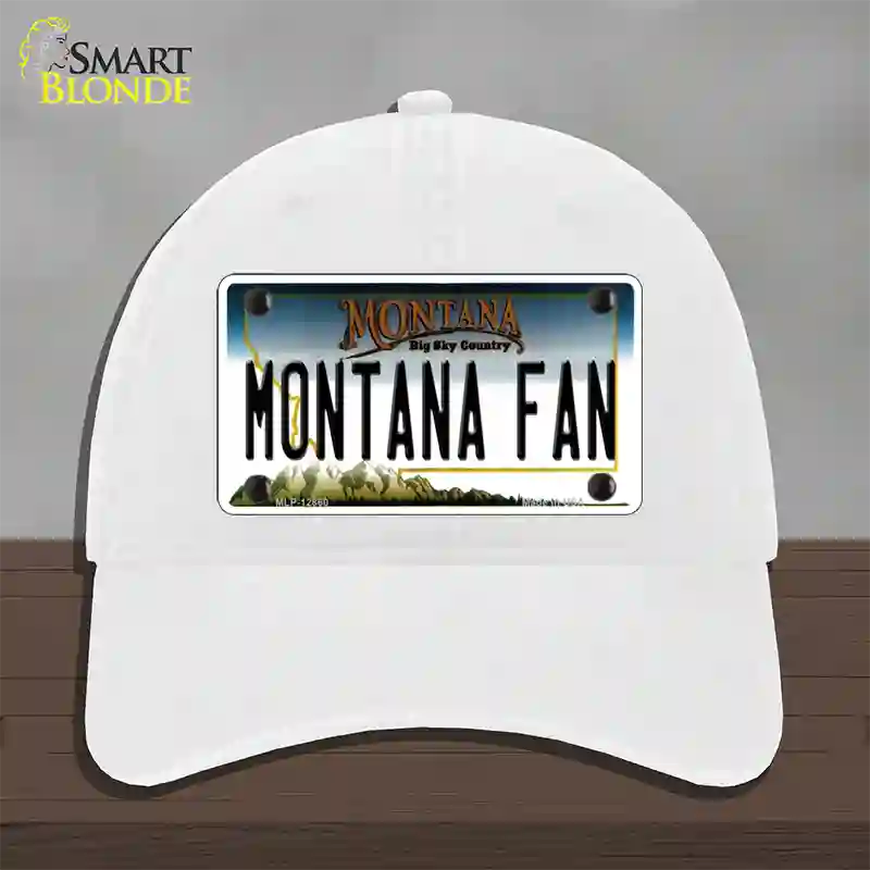 Montana Fan Novelty License Plate Hat Unconstructed Cotton / White