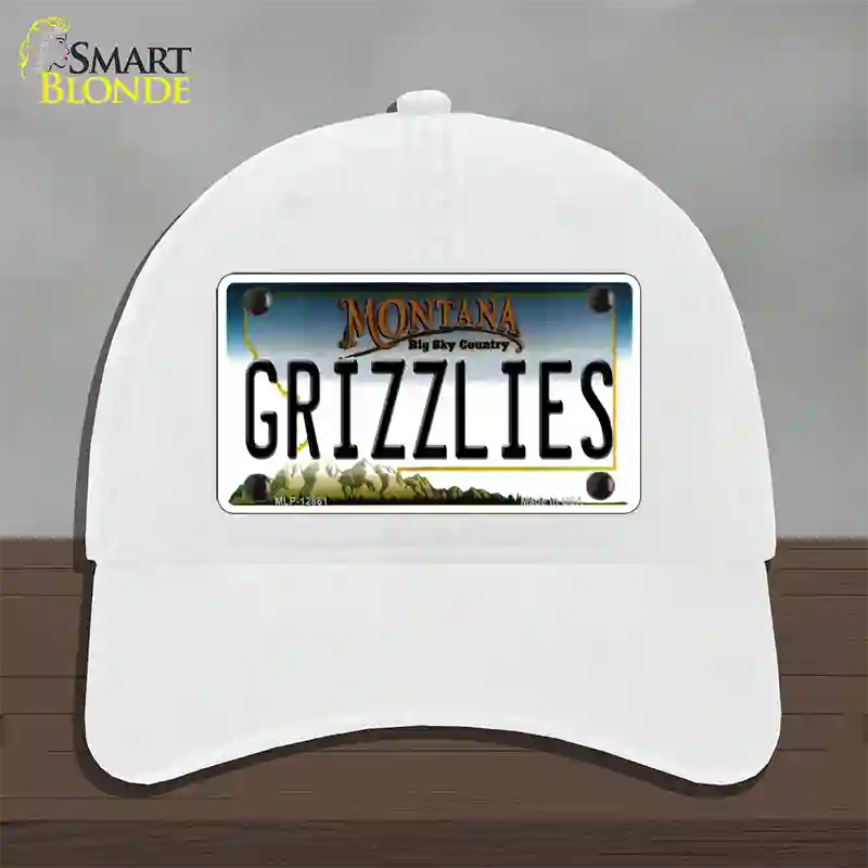 Grizzlies Novelty License Plate Hat Unconstructed Cotton / White