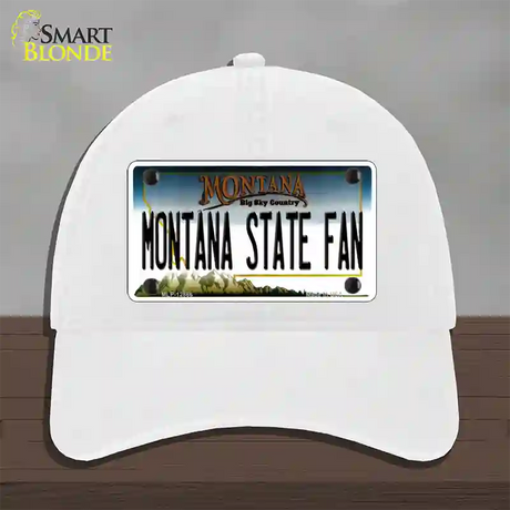 Montana State Fan Novelty License Plate Hat Unconstructed Cotton / White