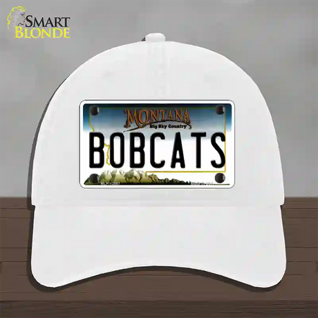 Bobcats Novelty License Plate Hat Unconstructed Cotton / White