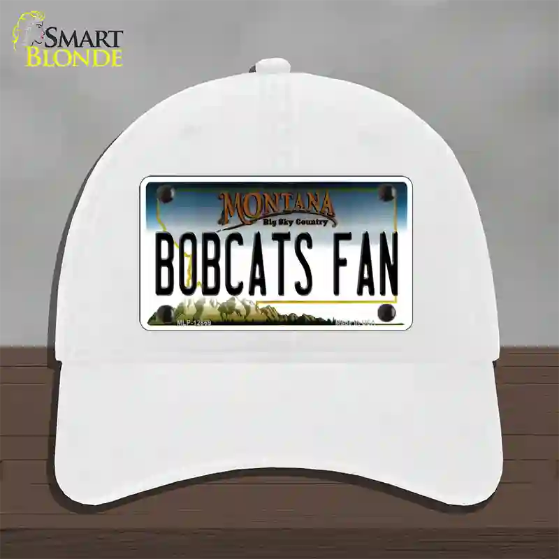 Bobcats Fan Novelty License Plate Hat Unconstructed Cotton / White