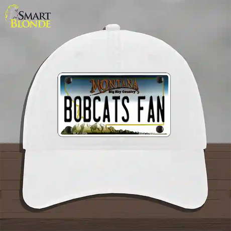 Bobcats Fan Novelty License Plate Hat Unconstructed Cotton / White