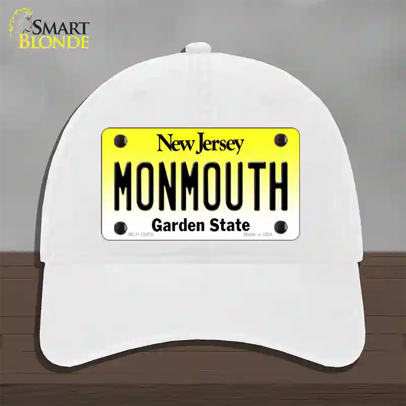 Monmouth Novelty License Plate Hat Unconstructed Cotton / White