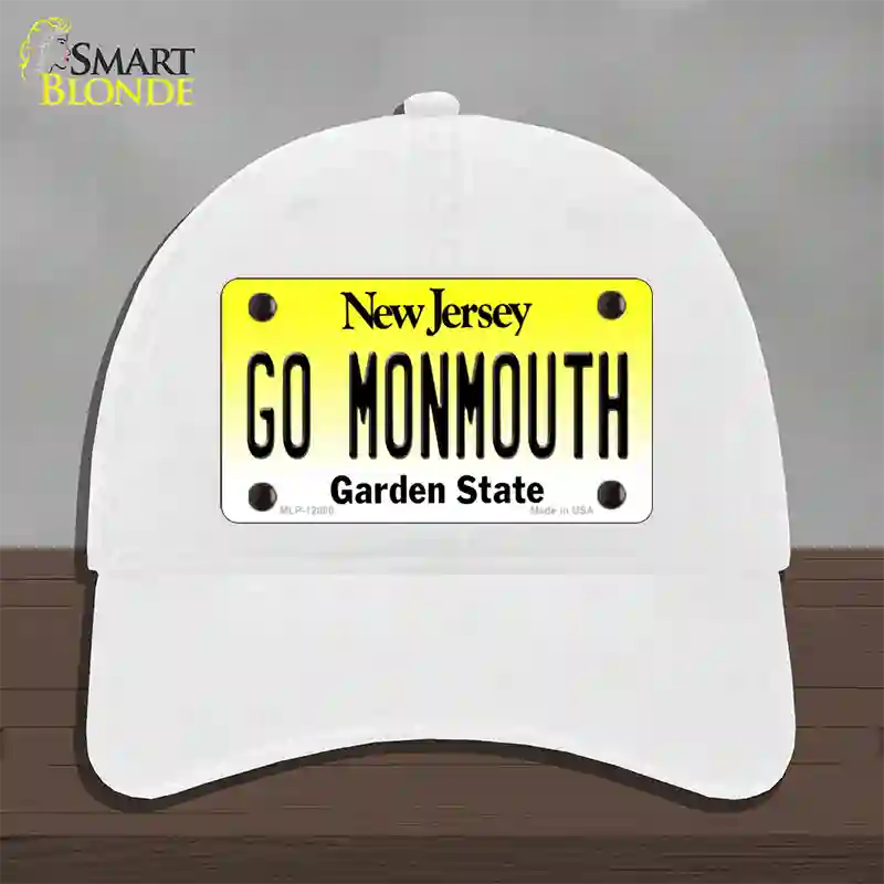 Go Monmouth Novelty License Plate Hat Unconstructed Cotton / White