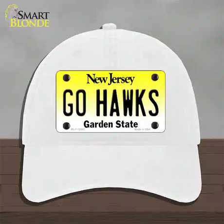 Go Hawks New Jersey Novelty License Plate Hat Unconstructed Cotton / White