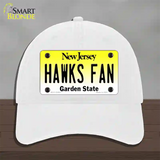 Hawks Fan New Jersey Novelty License Plate Hat Unconstructed Cotton / White