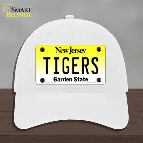 Tigers Novelty License Plate Hat Unconstructed Cotton / White