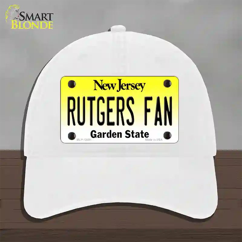 Rutgers Fan Novelty License Plate Hat Unconstructed Cotton / White