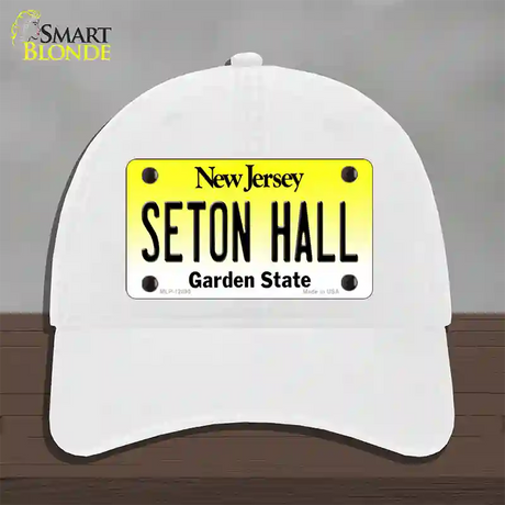 Seton Hall Novelty License Plate Hat Unconstructed Cotton / White