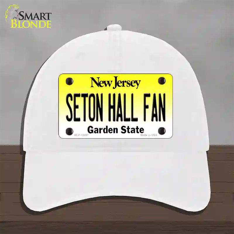 Seton Hall Fan Novelty License Plate Hat Unconstructed Cotton / White