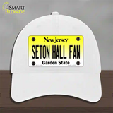 Seton Hall Fan Novelty License Plate Hat Unconstructed Cotton / White