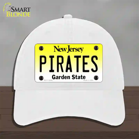 Pirates Novelty License Plate Hat Unconstructed Cotton / White