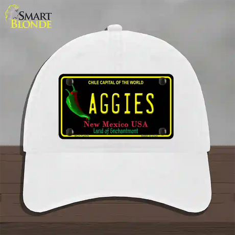 Aggies Novelty License Plate Hat Unconstructed Cotton / White