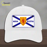 Nova Scotia Flag Novelty License Plate Hat Unconstructed Cotton / White