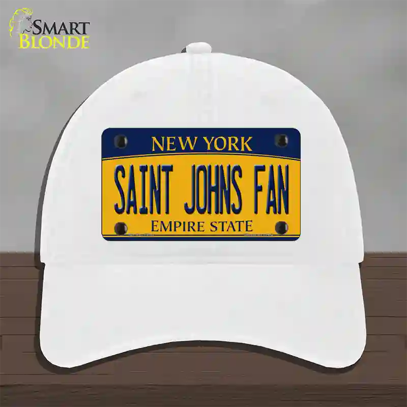 Saint Johns Fan Novelty License Plate Hat Unconstructed Cotton / White