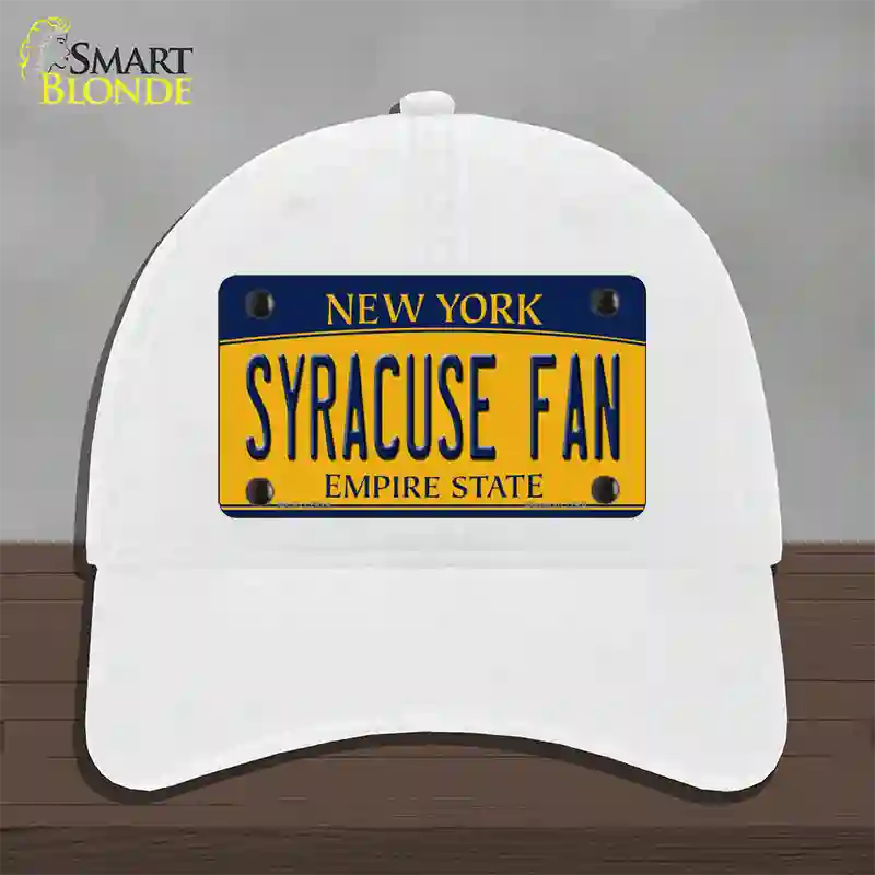 Syracuse Fan Novelty License Plate Hat Unconstructed Cotton / White