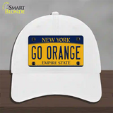 Go Orange Novelty License Plate Hat Unconstructed Cotton / White