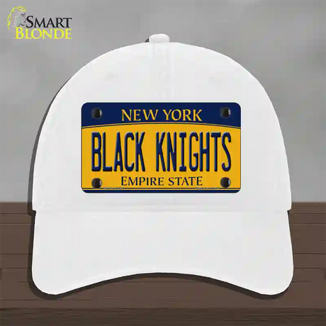 Black Knights Novelty License Plate Hat Unconstructed Cotton / White