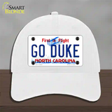 Go Duke Novelty License Plate Hat Unconstructed Cotton / White