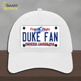 Duke Fan Novelty License Plate Hat Unconstructed Cotton / White