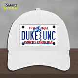 Duke | UNC Novelty License Plate Hat Unconstructed Cotton / White