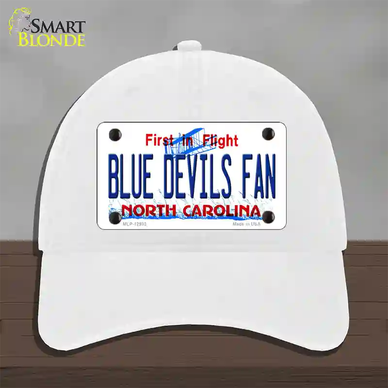 Blue Devils Fan Novelty License Plate Hat Unconstructed Cotton / White